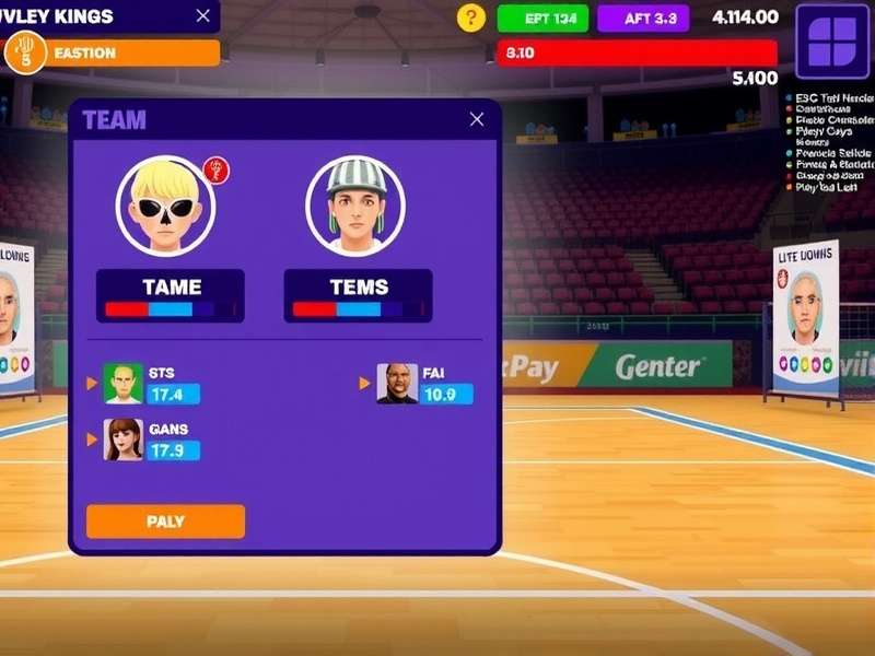 Volley Kings Grand Team Selection Screen